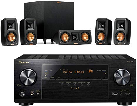 Klipsch Reference Theater Pack 5.1 Surround Sound System Bundle with Pioneer VSX-LX303 9.2-Channel 4k Ultra HD Network A/V Receiver - Black