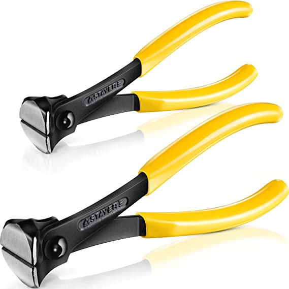 2 Packs End Cutting Nippers Pliers Nail Puller Tool Carpenters Pincers Cutting Nail Remover Tool for Carpenters Construction Floor Installing