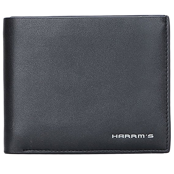 Harrms Best Handmade Genuine Leather for Men thin Bifold Wallet Italian Cowhide