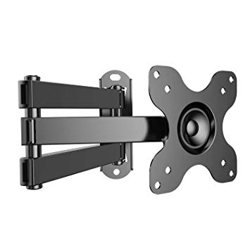 TV Wall Bracket Swivels Tilts Extends, Full Motion TV Wall Mount for Most 13-30 Inch Flat&Curved TVs, Holds up to 15kg, VESA 100x100mm/75x75mm