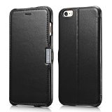 iPhone 6s Plus  6 Plus Case Benuo Luxury Series Stand Feature Folio Case Flip Cover Corrected Grain Genuine Leather Case 1 Card Slot with Magnetic Closure for iPhone 6 Plus  iPhone 6s Plus 55 inch Black