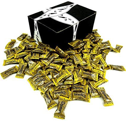 Chimes Peanut Butter Ginger Chews, 1 lb Bag in a BlackTie Box