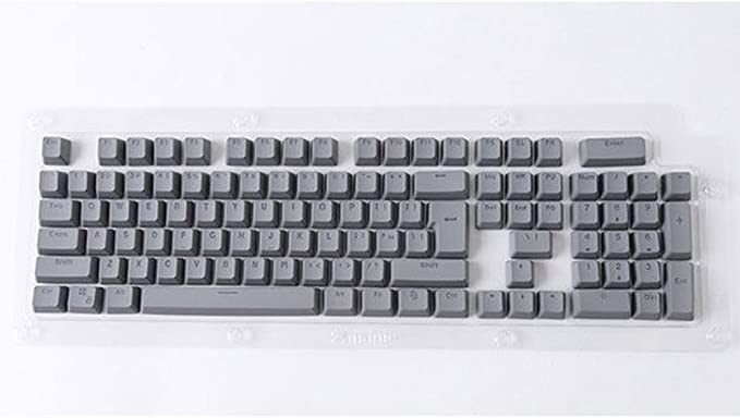 hudiemm0B Mechanical Keyboard Doubleshot PBT Spacebar 104 Keycap Backlit for Cherry MX Gray