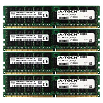 DDR4 Hynix By A-Tech 64GB Kit 4 x 16GB 2Rx4 PC4-17000 2133MHz For Lenovo ThinkServer TD350 4X70F28590 4X70G78062 Memory RAM