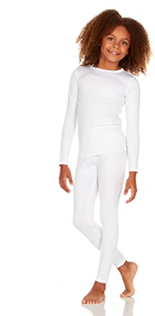 Thermajane Girl's Ultra Soft Thermal Underwear Long Johns Set with Fleece Lined