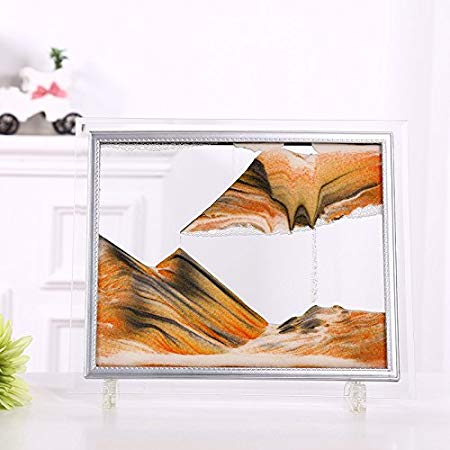 Dynamic Sand Picture,Sand Art(Black/White/Orange) (M)