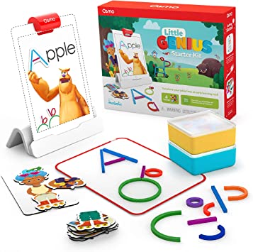 Osmo - Little Genius Starter Kit for iPad - 4 Hands-On Learning Games - Preschool Ages - Problem Solving, & Creativity (Osmo iPad Base Included)