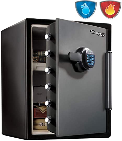Master Lock LFW205FYC Fireproof Safe 56,5L [Fire & Water Resistant] [XXLarge] [Digital Combination] -for ID, A4 Paper Documents, Laptop Computers, Jewels, XX Large