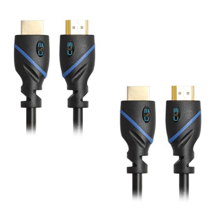 C&E High Speed HDMI Cable with Ethernet - Supports 3D and Audio Return [Latest Version], 15 Feet, 2-Pack