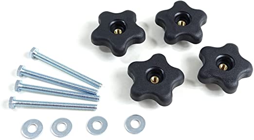 POWERTEC 71070 Hex Bolt Knob Kits, Suitable for Use with 1/4" and Universal T-Track, Pack of 4 Kits (12 Total Pieces)