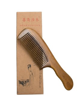Hawkeye® Natural Green Sandalwood Wood Comb-handmade,portable with Aromatic Smell (Normal Teeth)