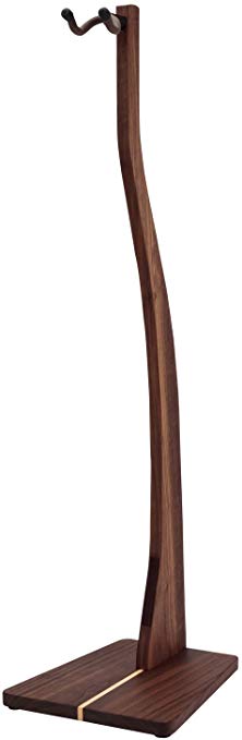 Zither Wooden Bass Guitar Stand - Handcrafted Solid Walnut Wood Floor Stands Best for Electric Bass Guitars, Made in USA