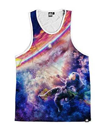 INTO THE AM Galaxy Print Men's Casual Sleeveless Tank Top Shirts