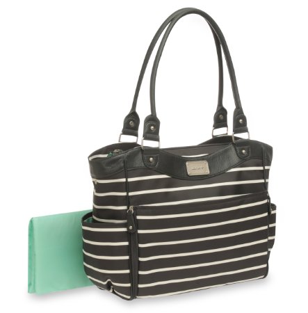 Carters Zip Fashion Diaper Bag Front Stripe