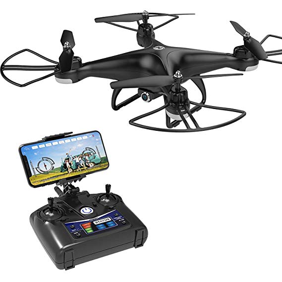 Holy Stone HS110D FPV RC Drone with 720P HD Camera Live Video 120° Wide-Angle WiFi Quadcopter with Altitude Hold Headless Mode 3D Flips RTF with Modular Battery, Color Black