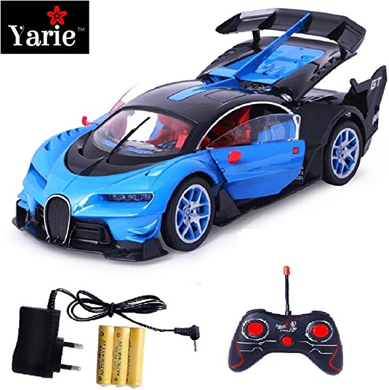 Yarie™ | Bugatti Chiron GT Remote Control (RC) Car Toy - Hot Wheels, Rechargeable, Opening Doors, Head Lights , Glossy Finish, 1:14 Scale, Assorted Model