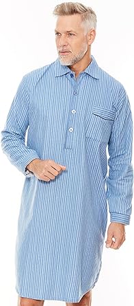 Champion Mens Brushed Cotton Striped Nightshirt Sleepwear