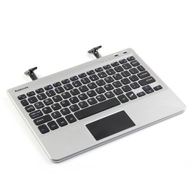 Moleboxes Wireless Bluetooth Keyboard with Touchpad & Stand Holder For Windows Android Tablets Smartphone,7/8/9/10 inch Tablet (Silver)