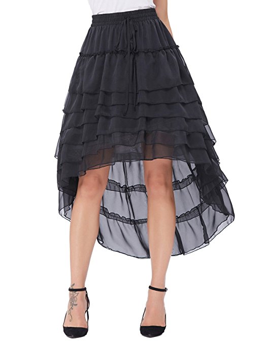 Belle Poque Women Gothic Steampunk Skirt With Draw String BP227