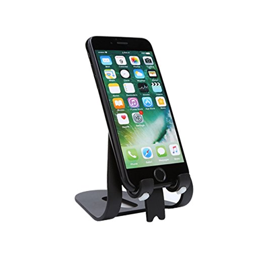Phone Stand, Vitalitim Universal Phone Holder Dock Tablet Stand for iphone 7 6 6s plus 5 5s 4 4s, Samsung S3 S4 S5 S6 S7 S8, Ipad Air, Mini, Google Nexus 5 6 7 9 phones and other Smartphones (Black)