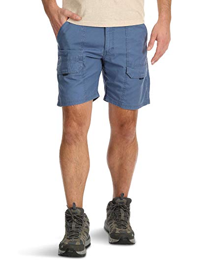 Wrangler Men's Stretch Hiker Cargo Short with Back Waist Elastic - Bering Sea Blue