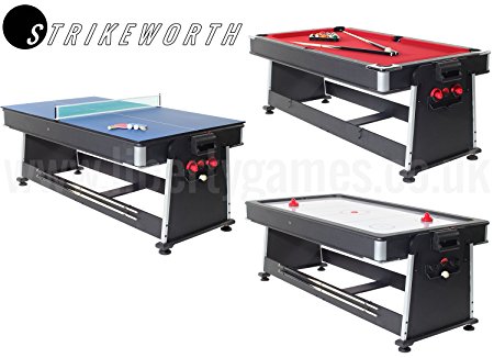 Strikeworth 7ft Multi Games Table with Red Cloth