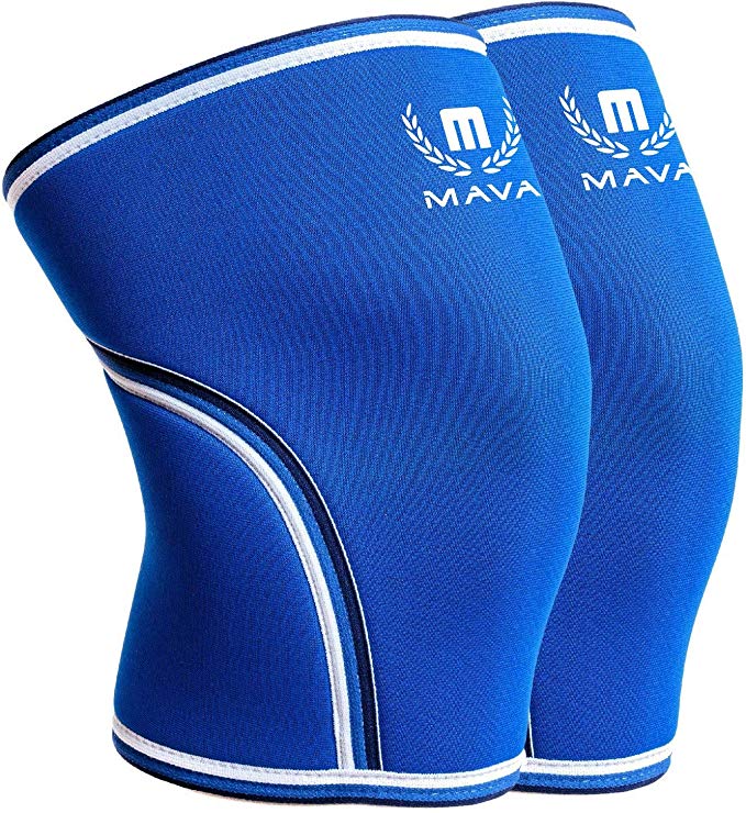 Mava Sports Pair of Knee Compression Sleeves Neoprene 7mm for Men & Women for Cross Training WOD, Squats, Gym Workout, Powerlifting, Weightlifting