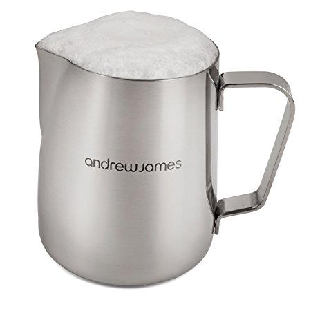 0.37L 370ml Stainless Steel Coffee Frothing Milk Jug Latte by Andrew James