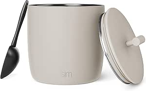 Simple Modern Vacuum Insulated Ice Bucket with Lid and Scoop | for Cocktail, Champagne, Wine, Beer, & Hosting | Stainless Steel 100oz Capacity for Large Parties | Rocks Collection | Almond Birch