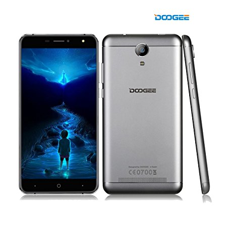 DOOGEE X7 Pro, 6 Inch VR SIM-Free Unlocked Cell Phones - Android 6.0 4G Mobile Phone with HD IPS Display - Dual SIM Quad Core 2GB 16GB - GoVR Player Smart Gesture Split View OTG Smartphones - Silver