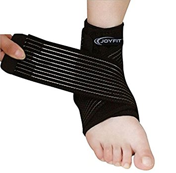 JoyFit - Adjustable Ankle Support with Elastic Compression Straps, Light weight Ankle Brace Relieve Plantar Fasciitis, Swollen Feet, Best Ankle Support for Every day Wear For Both Men and Women