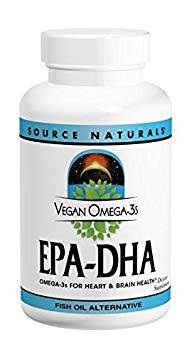 SOURCE NATURALS Vegan Omega-3s Epa-Dha 300 Mg Vegetable Soft Gel, 30 Count