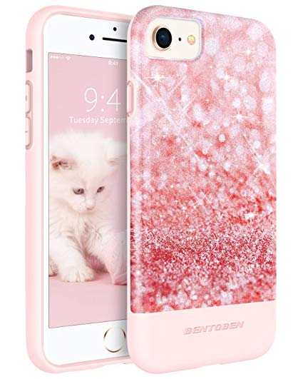 iPhone 8 / iPhone 7 Case BENTOBEN Glitter Bling Shockproof Girl Case for iPhone 7 8 4.7" Rose Gold