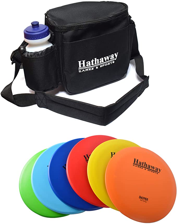 Disc Golf Starter Set with 6 Discs – Three Drivers, Two Mid-Range & One Approach/Putter with Included Case 165 – 172G, 8.25-in