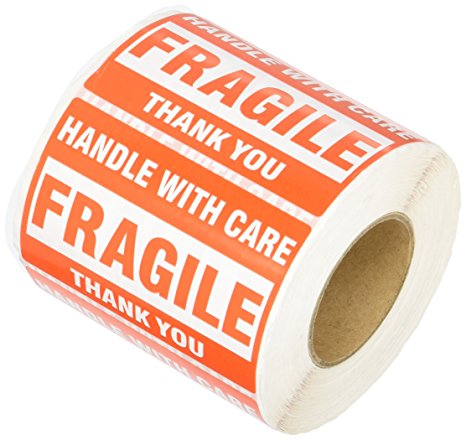 MFLABEL 2 Rolls Fragile Tapes - 2"x3" Handle With Care Stickers Thank You Shipping Labels - 1000 Labels