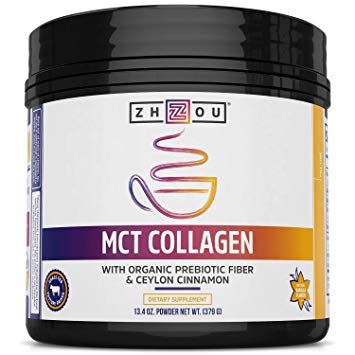 Zhou Nutrition Mct Collagen with Organic Prebiotic Fiber & Ceylon Cinnamon, 13.3 Oz