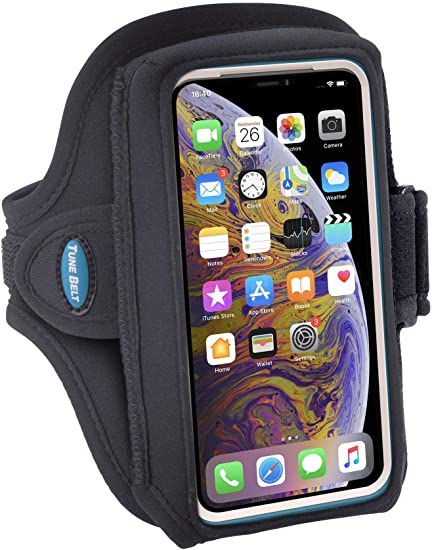 Armband for iPhone 8 7 6s 6 with OtterBox Defender Case - Fits Galaxy S6 S7 S8 and iPhone X with LifeProof/Large Case - for Running and Working Out - Sweat-Resistant [Black]