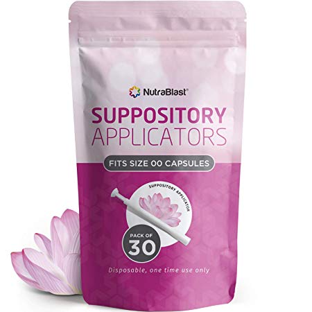 NutraBlast Disposable Vaginal Suppository Applicators (30-Pack) | Fits Most Brands, Pills, Tablets and Boric Acid Suppositories | Individually Wrapped