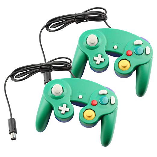 Controller for Gamecube - Green & Blue Luigi Style (2-Pack)