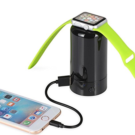 FLECK Apple Watch 38mm/42mm Desktop Charger Charging Stand Holder & 4000mAh External Portable Rechargeable Power Bank for iPhone 7/ 7 Plus/ 6S/ 6S Plus/ 6/ 6 Plus/ 5S/ 5, Cellphones, Tablets and more