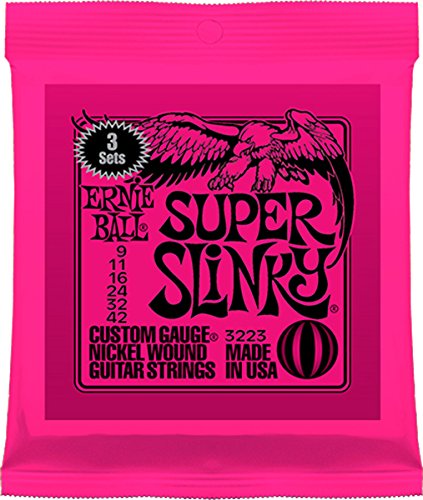 Ernie Ball Super Slinky Nickel Wound Sets, .009 - .042 (3 Pack)