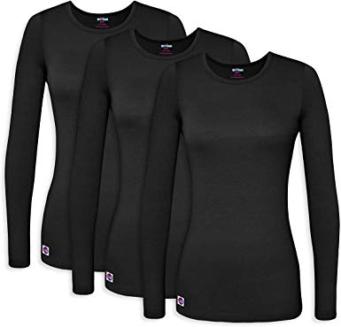 Sivvan 3 Pack Women’s Comfort Long Sleeve T-Shirt/Underscrub Tee