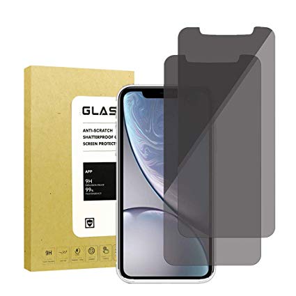 for iPhone XR Privacy Anti-Spy Tempered Glass Screen Protector[2Pack],Penacase[3D Touch] Tempered Glass Screen Protector for iPhone XR