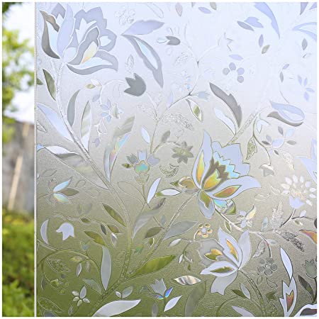 CottonColors Brand Privacy Window Film 3D Static Decoration Self Adhesive for UV Blocking Heat Control Glass Sticker (17.4x118.1 Inches)