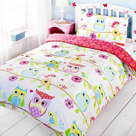 Owl and Friends Single Duvet Cover and Pillowcase Set by OWLS