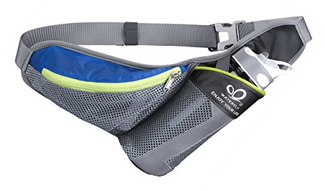Water Bottle Waist Bag, WATERFLY Daypack Chest Belt Pouch Fanny Pack Multipurpose with Water Bottle Holder for Outdoor Sports