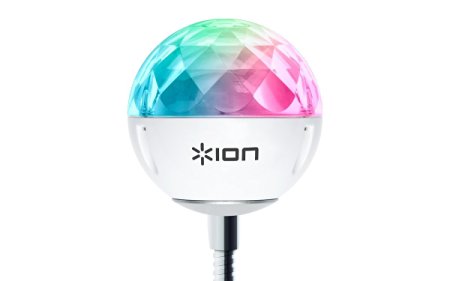 ION Audio Party Ball USB | Sound-Responsive 3-Color Party Light with Built-In Mic & USB Computer Connection