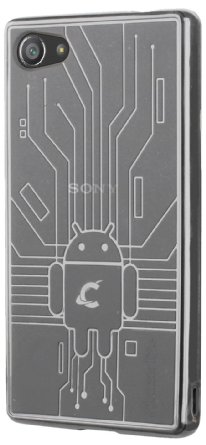 Sony Xperia Z5 Compact Case, Cruzerlite Bugdroid Circuit Case Compatible for Sony Xperia Z5 Compact - Clear