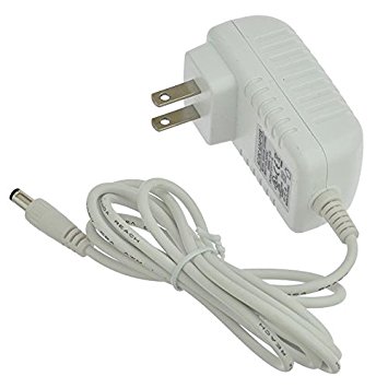 LEDwholesalers 12V 1A 12W Wall-Mount AC/DC Power Adapter, 5.5x2.5mm DC Plug with Spring Clips, White, UL-Listed, 3203-12V