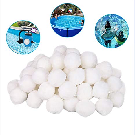 Aitsite 1.5 lbs Pool Filter Balls Eco-friendly Fiber Media Capacity 8L for Swimming Pool Water Filtering